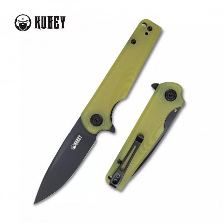 Nóż Kubey Knife Wolverine, Translucent Yellow G10, Dark Stonewashed D2 (KU233D)