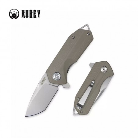 Nóż Kubey Knife Campe, Khaki G10, Bead Blasted D2 (KU203G)