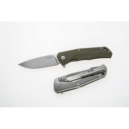 Nóż LionSteel T.R.E. G10 Green, Stone Washed Blade (TRE GGR)