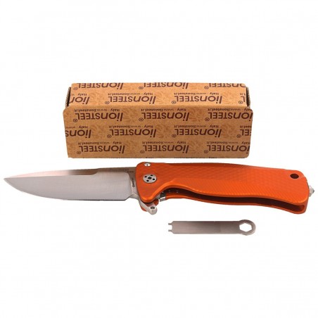 Nóż LionSteel SR22A Orange Aluminum, Satin Sleipner by Molletta (SR22A OS)