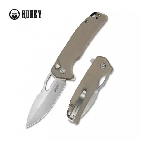 Nóż Kubey Knife RDF Tan G10, Bead Blasted AUS-10 by HYDRA Design (KU316D)