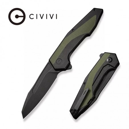 Nóż Civivi Hypersonic Black Steel / OD Green G10, Black Stonewashed 14C28N by Gustavo T. Cecchini (C22011-1)