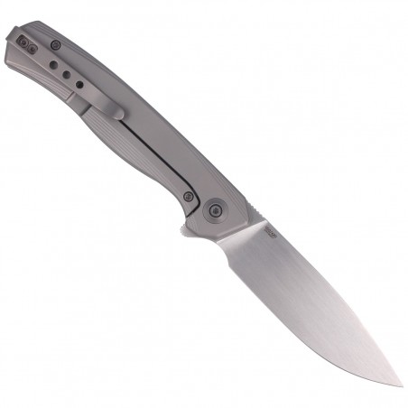 Nóż składany WE Knife Seer LE No 003/420 Gray Titanium, Hand Rubbed Silver CPM 20CV (WE20015-3)