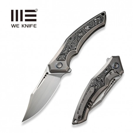 Nóż składany WE Knife Orpheus LE No 039/155 Gray Titanium / Aluminium Foil / CF, Hand Rubbed Satin CPM 20CV (WE23009-2)