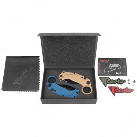 Nóż składany Reate EXO-K Gravity Karambit Tan Aluminium, Black PVD N690