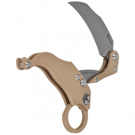 Nóż składany Reate EXO-K Gravity Karambit Tan Aluminium, Stonewashed N690