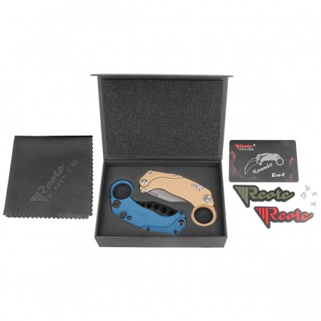 Nóż składany Reate EXO-K Gravity Karambit Tan Aluminium, Stonewashed N690