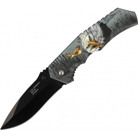 Nóż Herbertz Solingen nadruk 3D motyw Orła, Black Blade (584212)