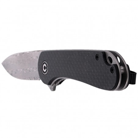 Nóż składany CIVIVI Elementum Flipper Twill Carbon Fiber / Black G10, Damascus (C907DS)