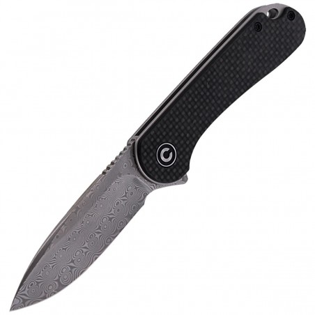 Nóż składany CIVIVI Elementum Flipper Twill Carbon Fiber / Black G10, Damascus (C907DS)