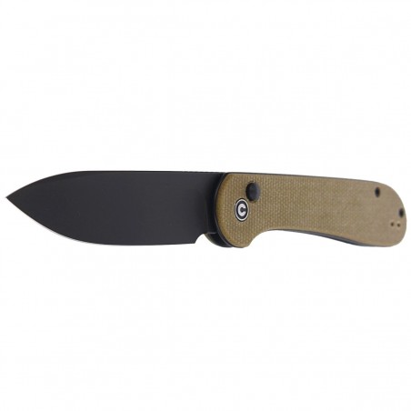 CIVIVI Knife Button Lock Elementum Olive Micarta, Black Stonewashed (C2103B)