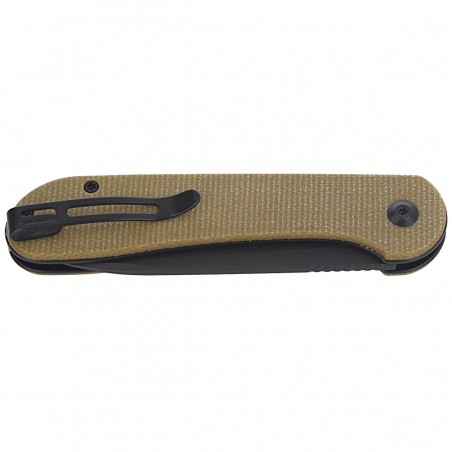 CIVIVI Knife Button Lock Elementum Olive Micarta, Black Stonewashed (C2103B)