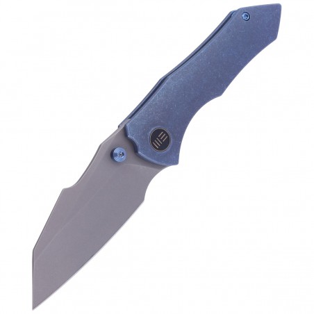 Nóż składany WE Knife High-Fin Blue Titanium, Gray Stonewashed CPM 20CV by Gavko Knives (WE22005-3)