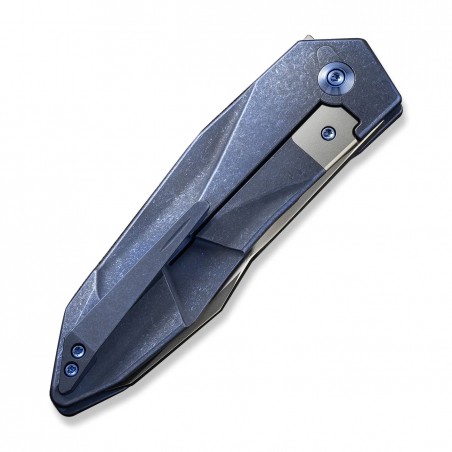 Nóż składany WE Knife Solid Blue Titanium, Polished Bead Blasted CPM 20CV by Gustavo T. Cecchini (WE22028-4)