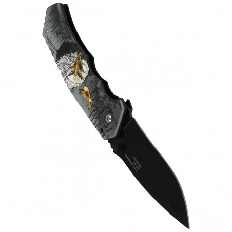 Nóż Herbertz Solingen nadruk 3D motyw Orła, Black Blade (584212)