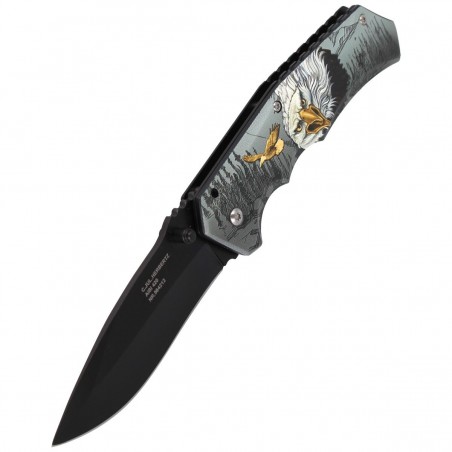 Nóż Herbertz Solingen nadruk 3D motyw Orła, Black Blade (584212)