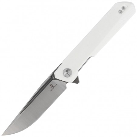 Nóż składany Bestechman Dundee White G10, Grey Titanized / Satin D2 by Ostap Hel (BMK01G)