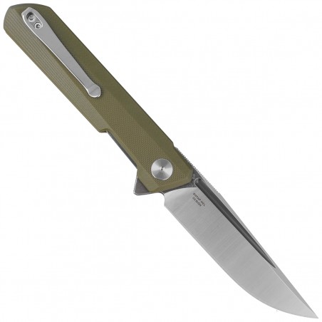 Nóż składany Bestechman Dundee OD Green G10, Grey Titanized / Satin D2 by Ostap Hel (BMK01E)