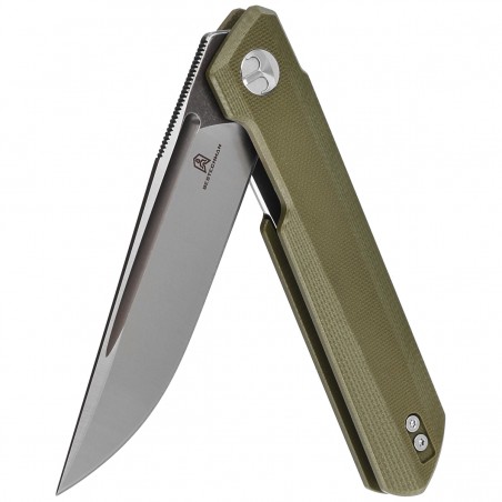 Nóż składany Bestechman Dundee OD Green G10, Grey Titanized / Satin D2 by Ostap Hel (BMK01E)