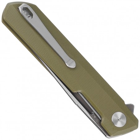 Nóż składany Bestechman Dundee OD Green G10, Grey Titanized / Satin D2 by Ostap Hel (BMK01E)