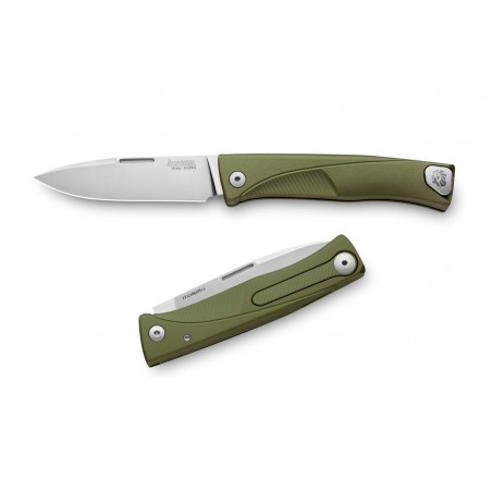 Nóż składany LionSteel Thrill Green Aluminium, Satin M390 by Molletta (TL A GS)