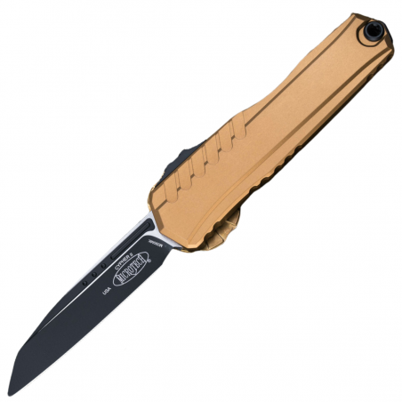 Nóż automatyczny OTF Microtech Cypher II S/E Tan Aluminium, Black M390MK by Deryk Munroe and Tony Marfione (1241-1TA)