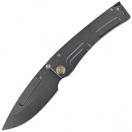 Nóż składany Medford Marauder-H Drop Point, DLC Handle, Bronze HW/Clip, PVD Breaker, DLC S45VN by Greg Medford (MK0454PD-30PV-T1