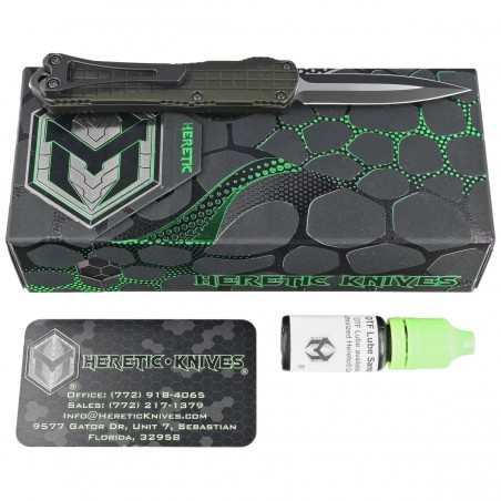 Nóż automatyczny OTF Heretic Manticore S D/E Green Frag Aluminium, Black/Satin MagnaCut by Tony Marfione Jr.