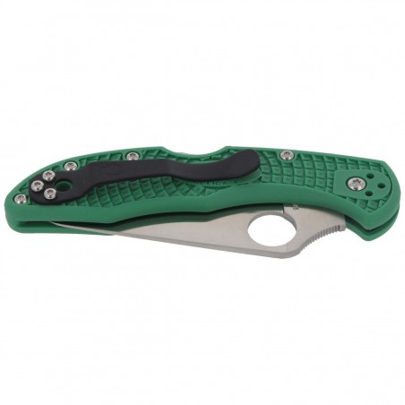 Nóż składany Spyderco Delica 4 FRN Green Flat Ground Plain (C11FPGR)