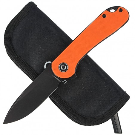 Nóż składany CIVIVI Elementum Flipper Orange G10, Black Stonewashed (C907Y)