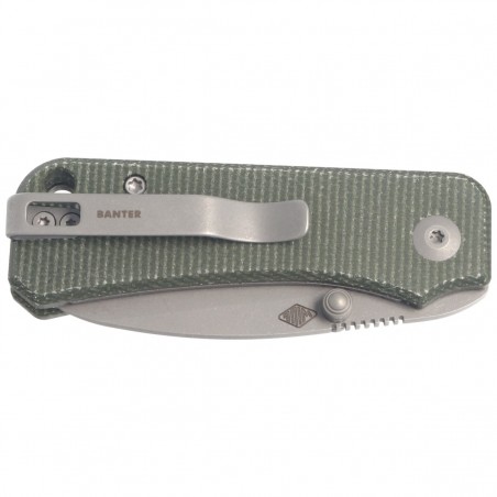 Nóż składany CIVIVI Baby Banter Green Micarta, Gray Stonewashed by Ben Petersen (C19068SB-1)