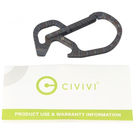 Karabińczyk CIVIVI Click Carabiner Keychain Multi-Tool, Flamed Titanium (CA-01B)