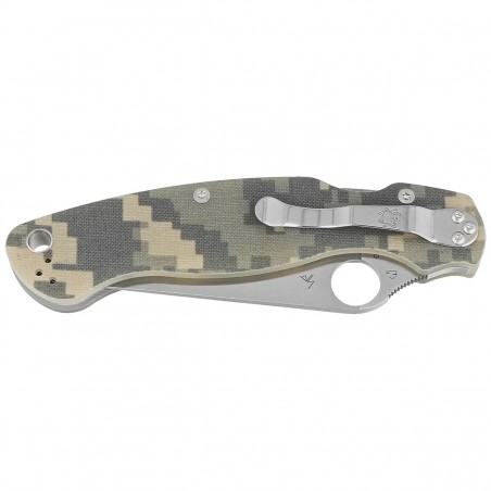 Nóż składany Spyderco Military 2 Camo G10, Satin Plain CPM S30V by Sal, Eric Glesser (C36GPCMO2)