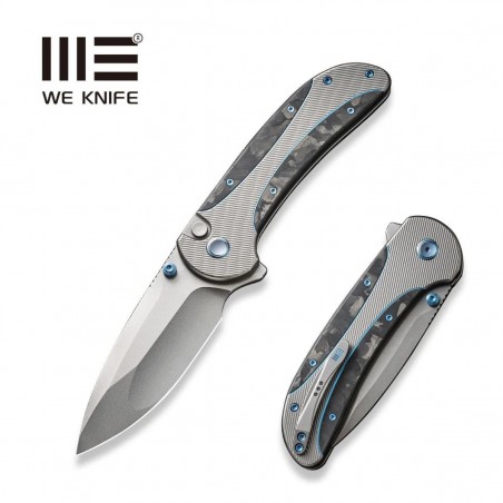 Nóż składany WE Knife Zizzit Titanium/Marble Carbon Fiber, Polished Bead Blasted CPM 20CV (WE23031-3)