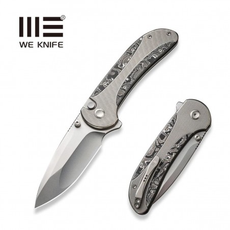 Nóż składany WE Knife Zizzit Titanium/Aluminium Carbon Fiber, Polished Bead Blasted CPM 20CV (WE23031-2)