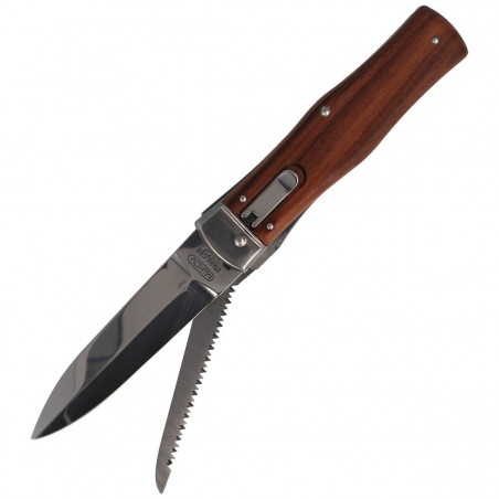 Nóż sprężynowy Mikov Predator Palisander Wood z Piłą (241-ND-2/KP)