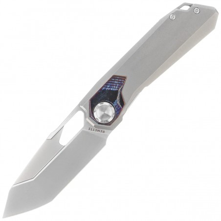 Nóż składany Remette Peregrine Falcon Gray / Colored Titanium, Hand Grinding Pearlescent M390 (RTT1-G)