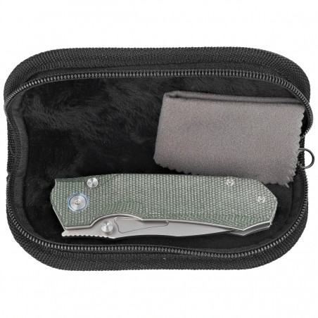 Nóż składany Remette Rhino OD Green Micarta, Stonewashed 14C28N (MC319G)