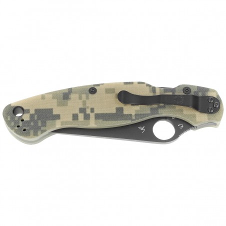 Nóż składany Spyderco Military 2 Camo G10, Black DLC CPM S30V Plain by Sal, Eric Glesser (C36GPCMOBK2)