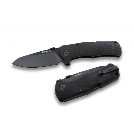 Nóż składany LionSteel TM1 Carbon Fiber, Black Sleipner by Molletta (TM1 CB)