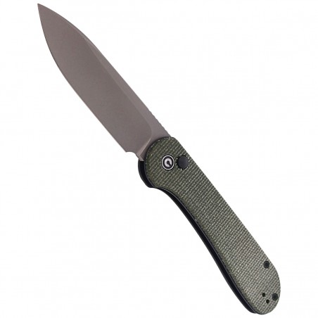 Nóż składany CIVIVI Button Lock Elementum Dark Green Micarta, Gray Stonewashed (C2103C)