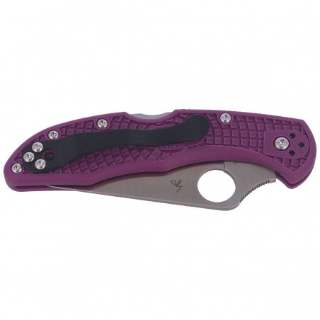 Nóż składany Spyderco Delica 4 FRN Purple Flat Ground Plain (C11FPPR)