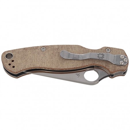 Nóż składany Spyderco Para Military 2 CPM Cru-Wear, Brown Micarta (C81MPCW2)