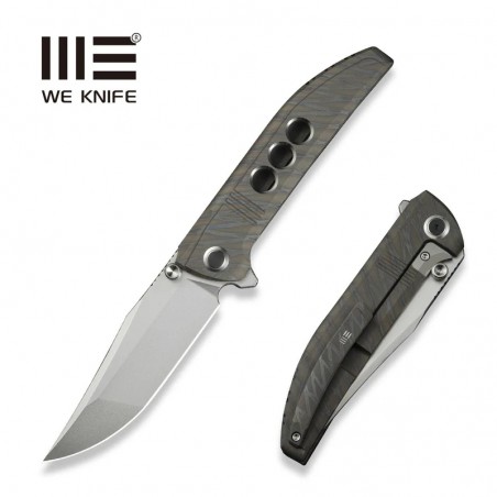 Nóż składany We Knife Ezinta Tiger Stripe Titanium, Polished Bead Blasted M390 (WE22041-4)