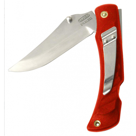 Nóż składany Mikov Crocodile Clip Point Red ABS, Mirror, Klips (243-NH-1/C CLIP/RED)