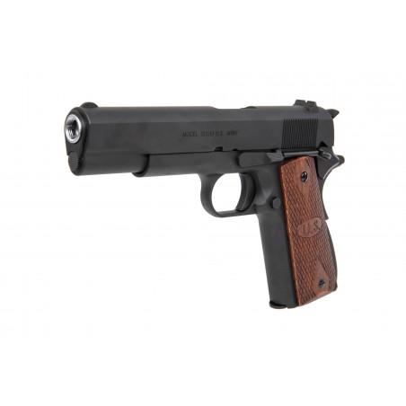 Pistolet GBB CyberGun Auto Ordnance M1911A1 - Matt Black Wood