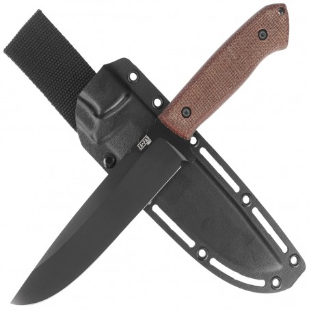 Nóż Za-Pas Expendable Brown Micarta, Black Cerakote NMV (EX-CE-M-BR)