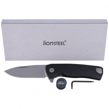 Nóż składany LionSteel ROK Black Aluminium, Satin M390 by Molletta (ROK A BS)