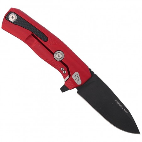 Nóż składany LionSteel ROK Red Aluminium, Black M390 by Molletta (ROK A RB)