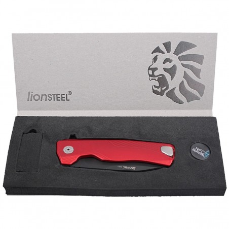 Nóż składany LionSteel ROK Red Aluminium, Black M390 by Molletta (ROK A RB)